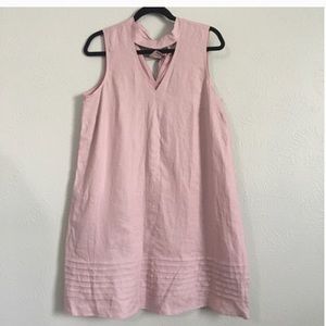 Neiman Marcus blush linen shift dress SZ 12
